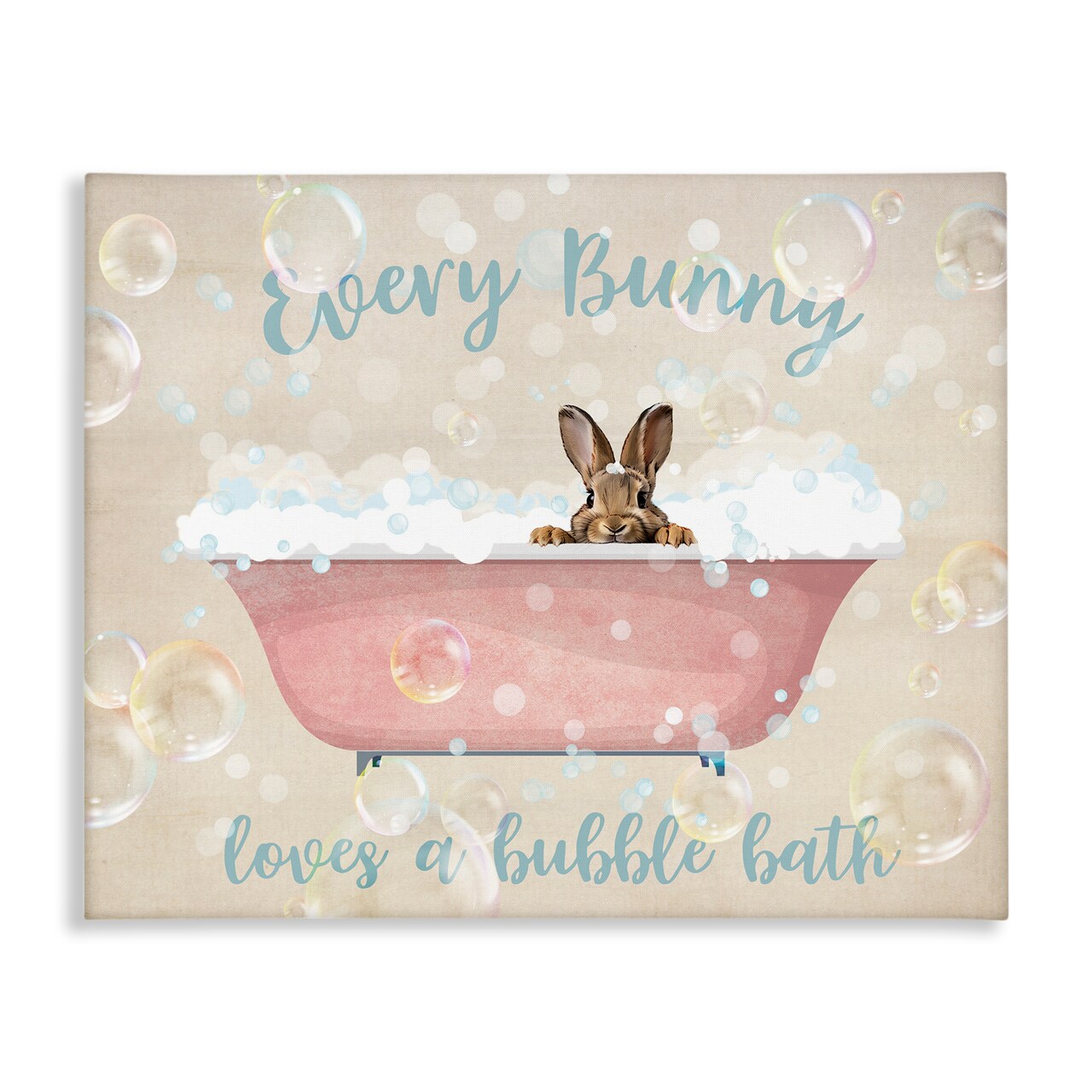 Stupell Industries Every Bunny Loves Baths Canvas Design by Susan Arnot